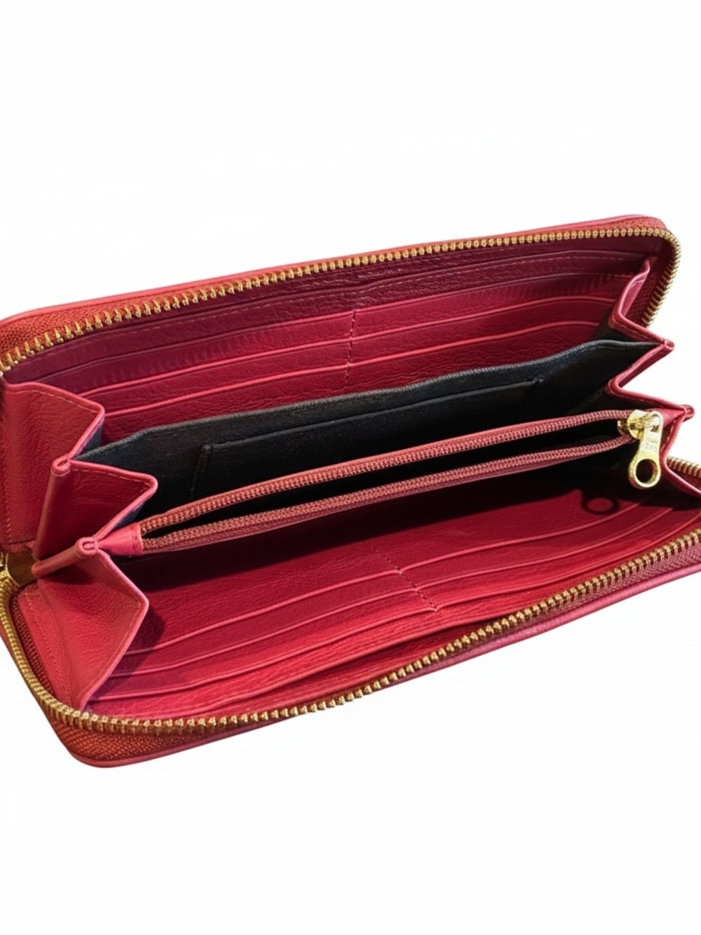 See By Chloe Hot Pink Leather Zip Wallet with Gold Plaque - Picture 2 of 2